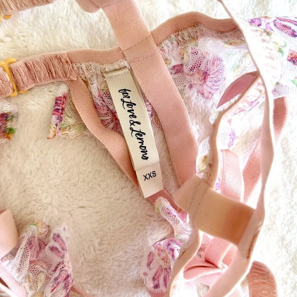 NEW For Love & Lemons April Bloom Garter Belt - XXS